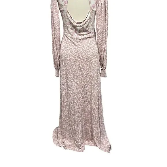 Free People Boho Love Story Floral Print Open Back Maxi Dress Size Large - Picture 6 of 6